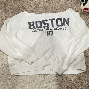 Hollister White Sweatshirt with Black Print